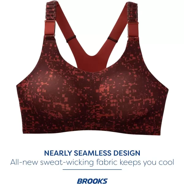 Brooks Womens Racerback 20 Sports Bra for High Impact Running Workouts ampamp Sports with Maximum SupportRr Glitch PrintCopper
