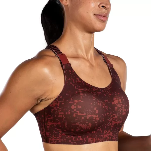Brooks Womens Racerback 20 Sports Bra for High Impact Running Workouts ampamp Sports with Maximum SupportRr Glitch PrintCopper