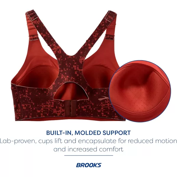 Brooks Womens Racerback 20 Sports Bra for High Impact Running Workouts ampamp Sports with Maximum SupportRr Glitch PrintCopper