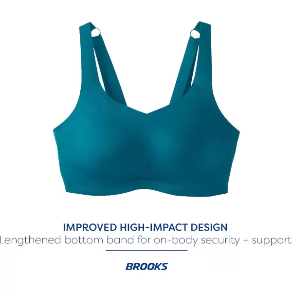 Brooks Womens Underwire Sports Bra for High Impact Running Workouts ampamp Sports with Maximum SupportLagoon