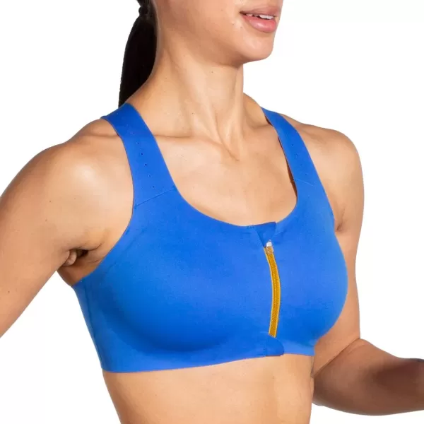 Brooks Womens Zip 20 Sports Bra for Running Workouts ampamp SportsBluetifulGolden Hour