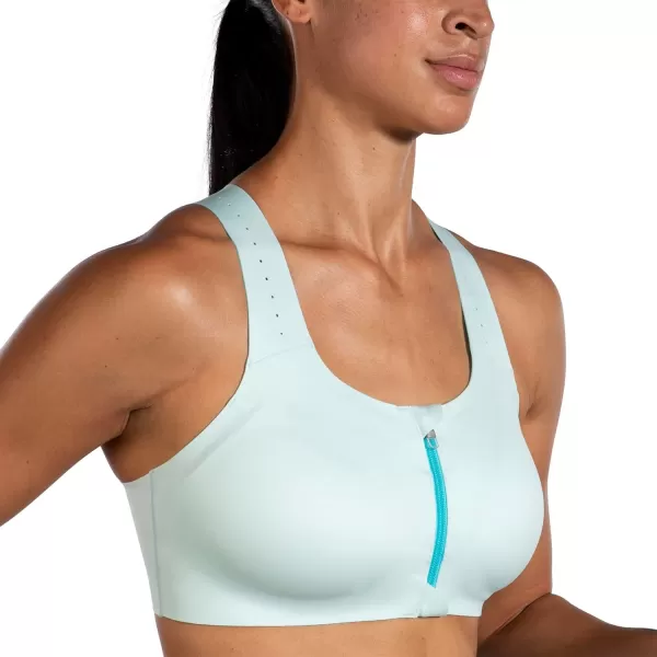 Brooks Womens Zip 20 Sports Bra for Running Workouts ampamp SportsIce BlueVivid Teal