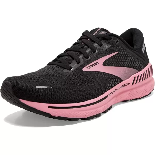 Brooks Womens Adrenaline GTS 22 Supportive Running ShoeBlackDianthusSilver