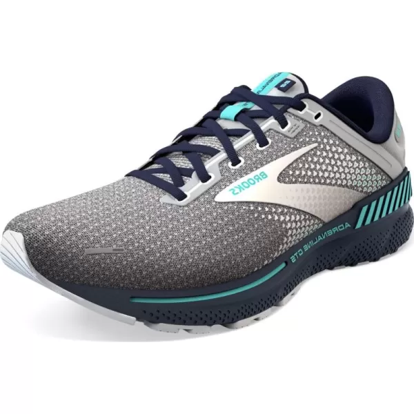 Brooks Womens Adrenaline GTS 22 Supportive Running ShoeGreyPeacoatAruba