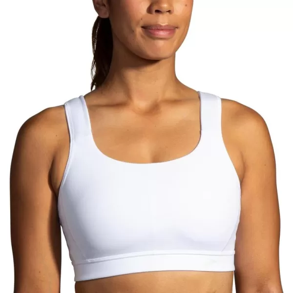 Brooks Womens Convertible 20 Sports Bra for High Impact Running Workouts and Sports with Maximum SupportWhite