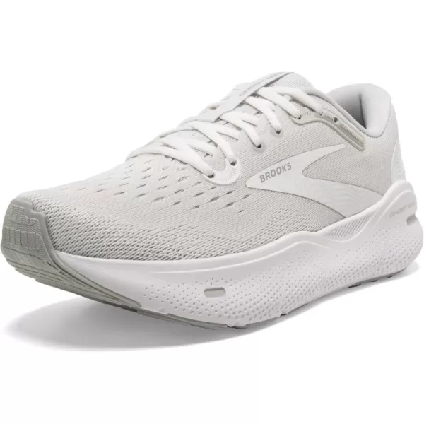 Brooks Womens Ghost Max Cushion Neutral Running ampamp Walking ShoeWhiteOysterMetallic Silver