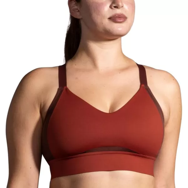 Brooks Womens Interlace Sports Bra for High Impact Running Workouts ampamp Sports with Maximum SupportCopperRun Raisin