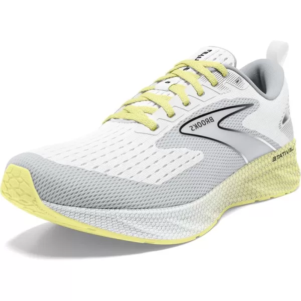 Brooks Womens Levitate 6 Neutral Running ShoeWhiteOysterYellow