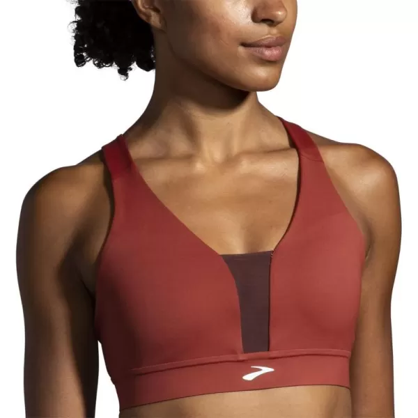 Brooks Womens Plunge Sports Bra for Running Workouts ampamp SportsCopperRun RaisinIce Blue