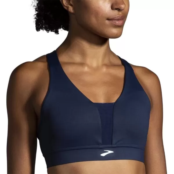 Brooks Womens Plunge Sports Bra for Running Workouts ampamp SportsNavyIce BlueBurnt Olive