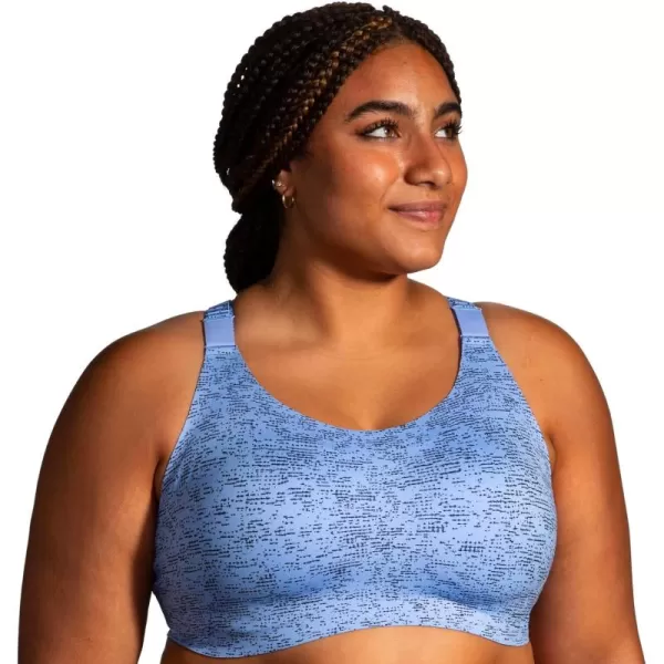 Brooks Womens Racerback 20 Sports Bra for High Impact Running Workouts ampamp Sports with Maximum SupportBlue Lavender Terrain Print