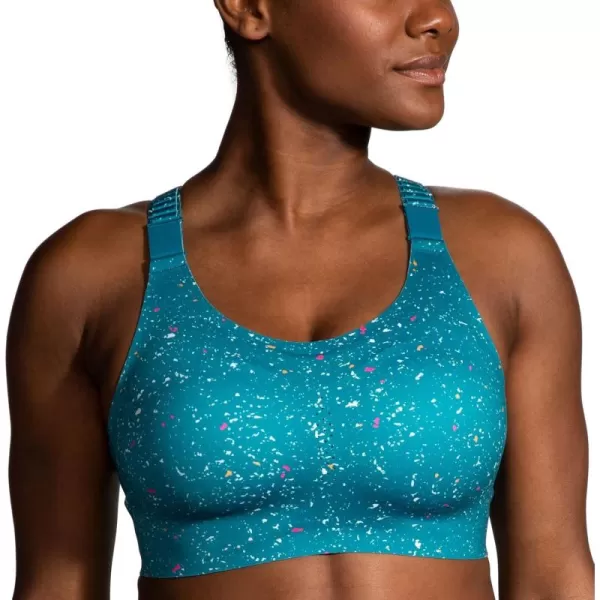 Brooks Womens Racerback 20 Sports Bra for High Impact Running Workouts ampamp Sports with Maximum SupportLagoon Speckle Print