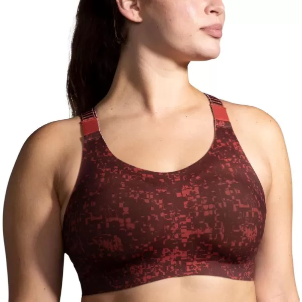 Brooks Womens Racerback 20 Sports Bra for High Impact Running Workouts ampamp Sports with Maximum SupportRr Glitch PrintCopper
