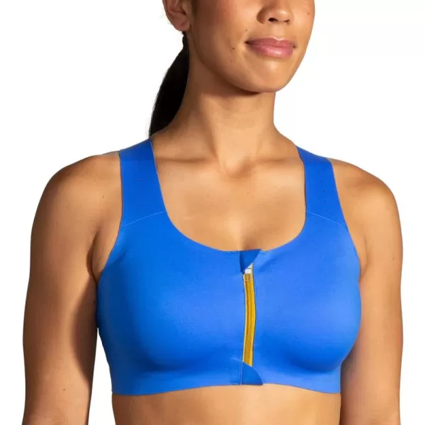 Brooks Womens Zip 20 Sports Bra for Running Workouts ampamp SportsBluetifulGolden Hour