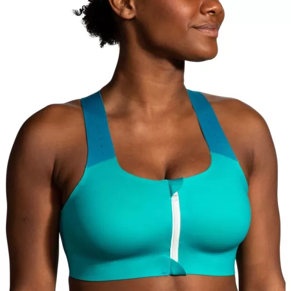 Brooks Womens Zip 20 Sports Bra for Running Workouts ampamp SportsNile GreenLagoonLight Mint