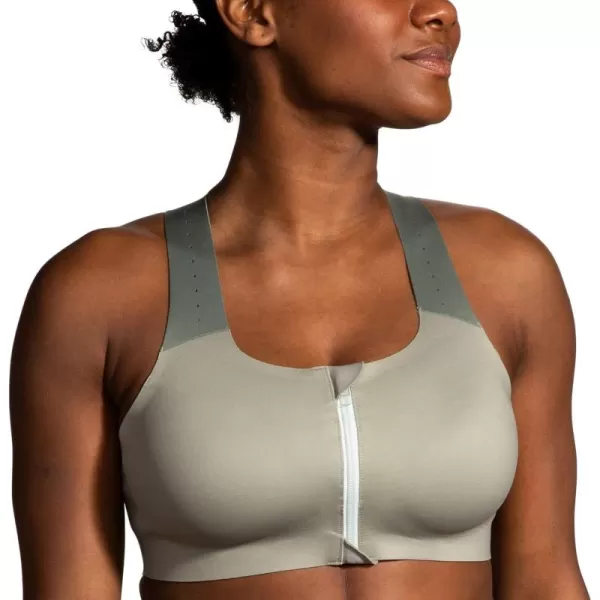 Brooks Womens Zip 20 Sports Bra for Running Workouts ampamp SportsPebbleDark PebbleCool Mint