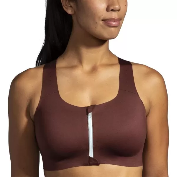 Brooks Womens Zip 20 Sports Bra for Running Workouts ampamp SportsRun RaisinIce BlueCopper