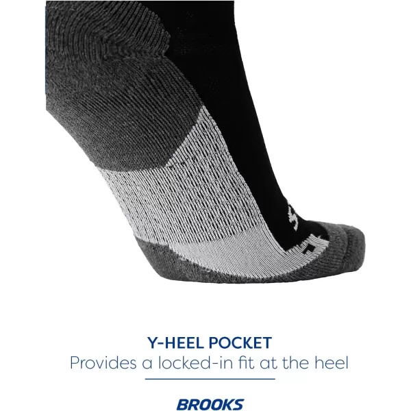 Brooks Ghost Crew Socks I Performance Running Cushioned Socks with Arch Support for Men ampamp WomenBlackBr Crew