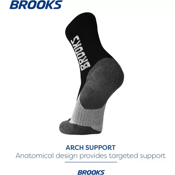 Brooks Ghost Crew Socks I Performance Running Cushioned Socks with Arch Support for Men ampamp WomenBlackBr Crew