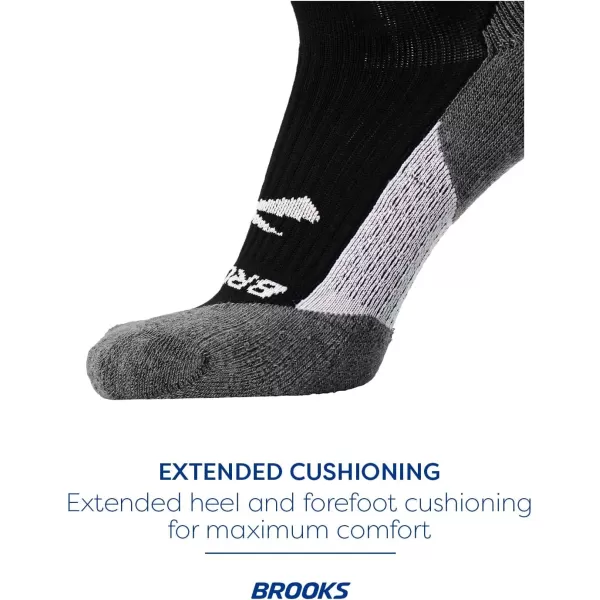 Brooks Ghost Crew Socks I Performance Running Cushioned Socks with Arch Support for Men ampamp WomenBlackBr Crew