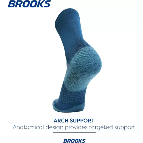 Brooks Ghost Crew Socks I Performance Running Cushioned Socks with Arch Support for Men ampamp WomenMoroccan BlueBr Crew