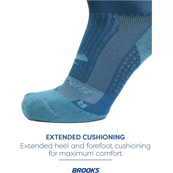 Brooks Ghost Crew Socks I Performance Running Cushioned Socks with Arch Support for Men ampamp WomenMoroccan BlueBr Crew