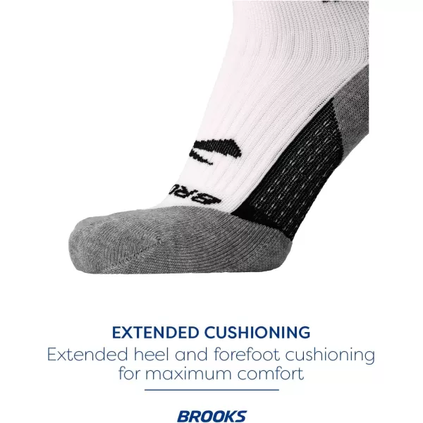 Brooks Ghost Crew Socks I Performance Running Cushioned Socks with Arch Support for Men ampamp WomenWhiteBr Crew