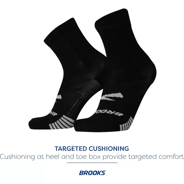 Brooks Ghost Lite Crew Socks I Performance Running Comfort Fit with Arch Support for Men ampamp Women 2Pack SetBlack
