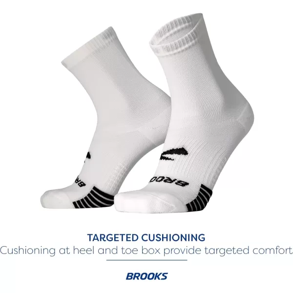 Brooks Ghost Lite Crew Socks I Performance Running Comfort Fit with Arch Support for Men ampamp Women 2Pack SetWhite