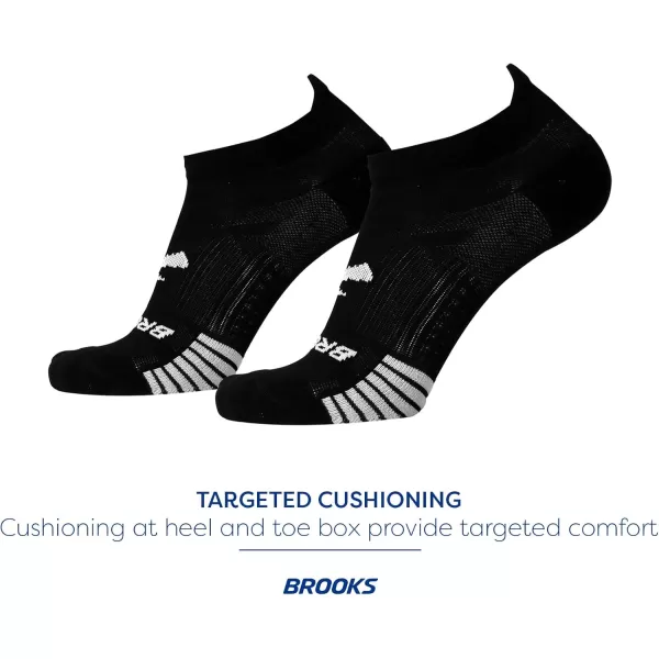 Brooks Ghost Lite No Show Socks I Performance Running Comfort Fit with Arch Support for Men ampamp Women 2Pack SetBlack