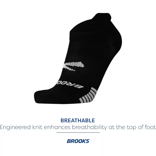 Brooks Ghost Lite No Show Socks I Performance Running Comfort Fit with Arch Support for Men ampamp Women 2Pack SetBlack