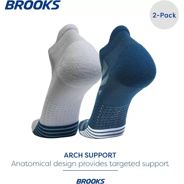 Brooks Ghost Lite No Show Socks I Performance Running Comfort Fit with Arch Support for Men ampamp Women 2Pack SetMoroccan Blue  Sky