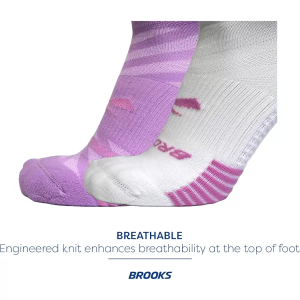 Brooks Ghost Lite No Show Socks I Performance Running Comfort Fit with Arch Support for Men ampamp Women 2Pack SetOrchid  WhiteOrchid
