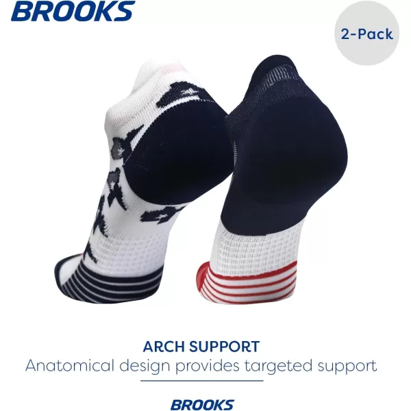 Brooks Ghost Lite No Show Socks I Performance Running Comfort Fit with Arch Support for Men ampamp Women 2Pack SetTexas23