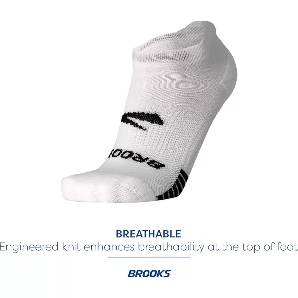 Brooks Ghost Lite No Show Socks I Performance Running Comfort Fit with Arch Support for Men ampamp Women 2Pack SetWhite