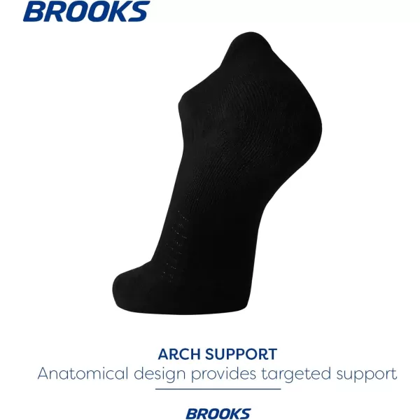 Brooks Ghost No Show Socks I Performance Running Low Profile Socks with Arch Support for Men ampamp WomenBlack