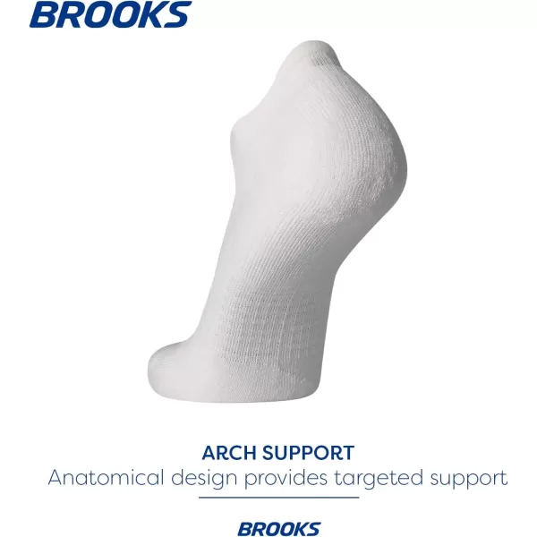 Brooks Ghost No Show Socks I Performance Running Low Profile Socks with Arch Support for Men ampamp WomenWhite