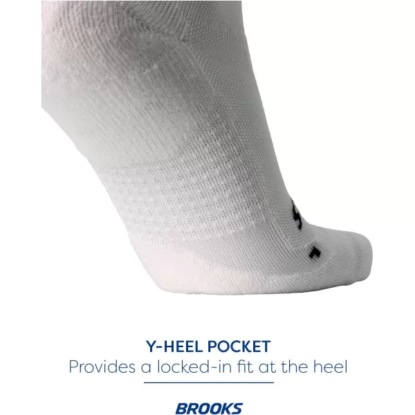 Brooks Ghost No Show Socks I Performance Running Low Profile Socks with Arch Support for Men ampamp WomenWhite