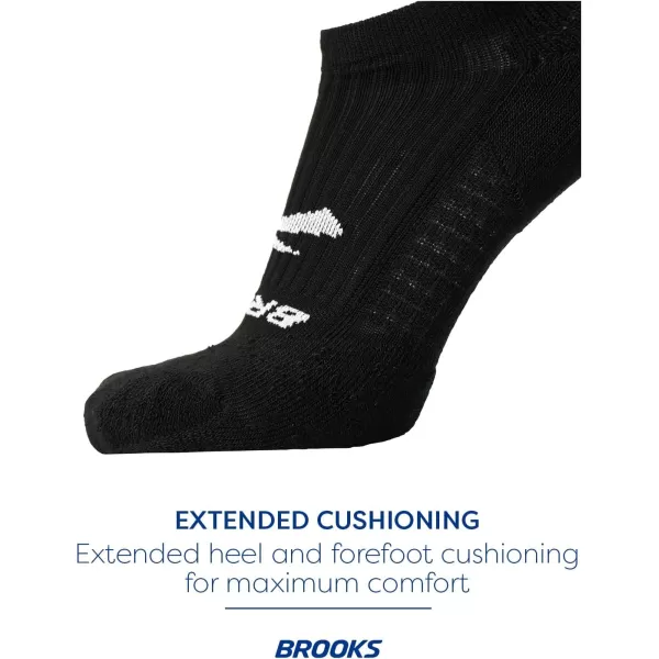 Brooks Ghost Quarter Socks I Performance Running Cushioned Socks with Arch Support for Men ampamp WomenBlack