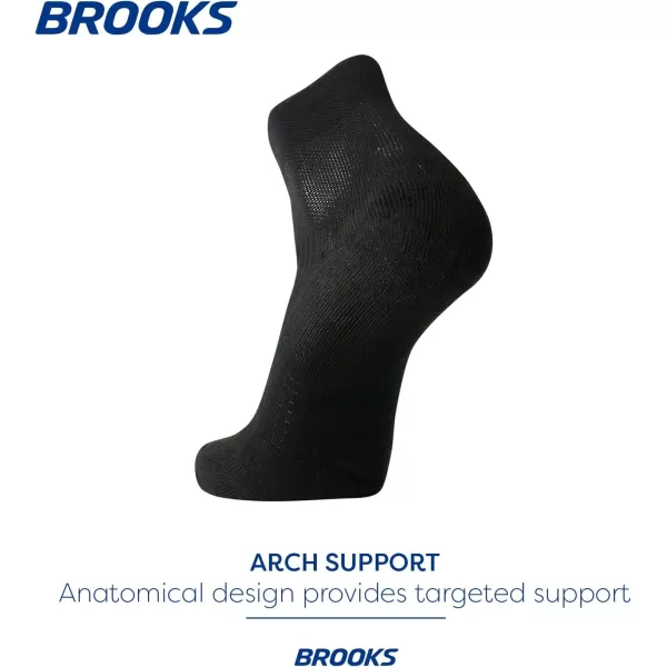 Brooks Ghost Quarter Socks I Performance Running Cushioned Socks with Arch Support for Men ampamp WomenBlack