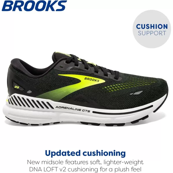 Brooks Mens Adrenaline GTS 23 Supportive Running ShoeBlack Nightlife Ebony