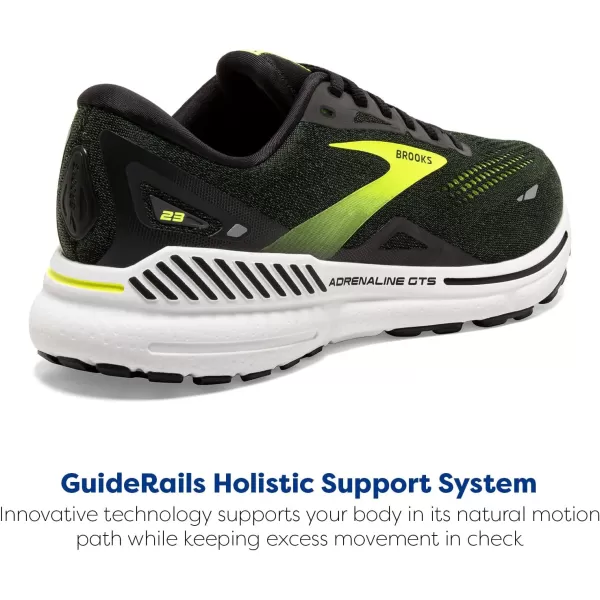 Brooks Mens Adrenaline GTS 23 Supportive Running ShoeBlack Nightlife Ebony