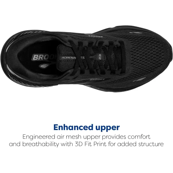 Brooks Mens Adrenaline GTS 23 Supportive Running ShoeBlackBlackEbony