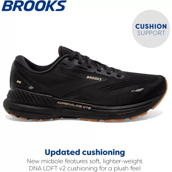 Brooks Mens Adrenaline GTS 23 Supportive Running ShoeBlackCreamBiscuit