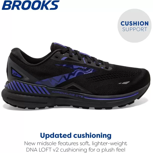 Brooks Mens Adrenaline GTS 23 Supportive Running ShoeBlackEbonyLiberty
