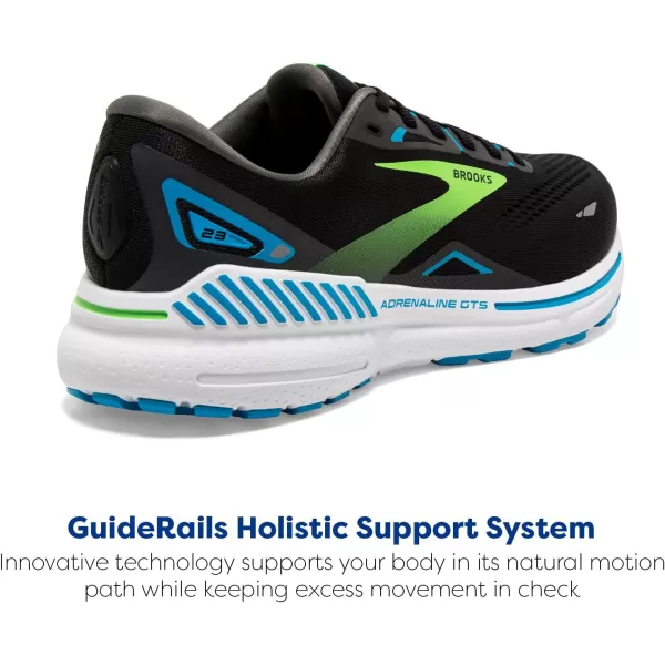 Brooks Mens Adrenaline GTS 23 Supportive Running ShoeBlackHawaiian OceanGreen
