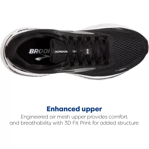 Brooks Mens Adrenaline GTS 23 Supportive Running ShoeBlackWhiteSilver