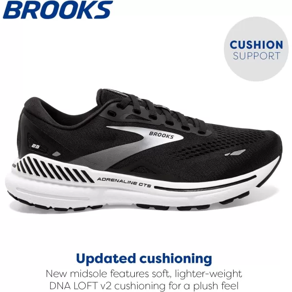 Brooks Mens Adrenaline GTS 23 Supportive Running ShoeBlackWhiteSilver