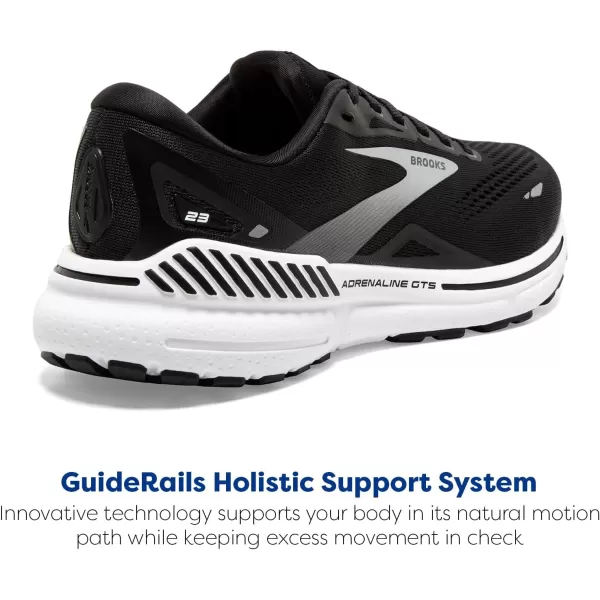 Brooks Mens Adrenaline GTS 23 Supportive Running ShoeBlackWhiteSilver