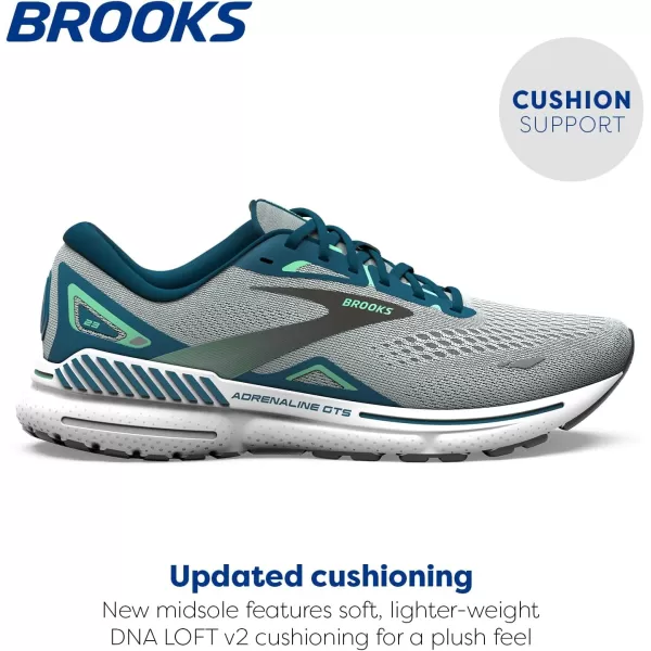 Brooks Mens Adrenaline GTS 23 Supportive Running ShoeBlueMoroccanSpring Bud